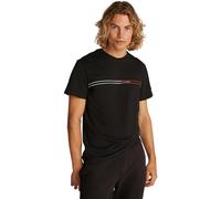 TOMMY JEANS Men’s Short Sleeve Slim Entry Graphic Cotton T-Shirt, Black (Black), XXL