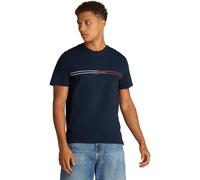 TOMMY JEANS Men’s Short Sleeve Slim Entry Graphic Cotton T-Shirt, Blue (Dark Night Navy), M