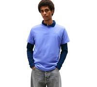 Tommy Jeans Men’s Short Sleeve Slim Fit Linear Chest T-Shirt, Blue (Soft Sapphire), S