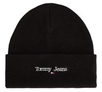 Tommy Jeans Men’s Sport Knitted Beanie with Logo, Black (Black), One Size
