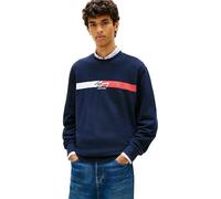 Tommy Jeans Men’s Sweatshirt Sign Stripe Regular Fit, Blue (Dark Night Navy), XL