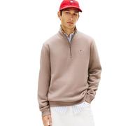 Tommy Jeans Men’s Sweatshirt with Zip Fleece with Mock Collar, Beige (Ivy Mink), L