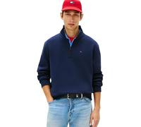 Tommy Jeans Men’s Sweatshirt with Zip Fleece with Mock Collar, Blue (Dark Night Navy), XS