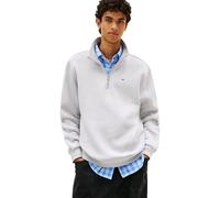 Tommy Jeans Men’s Sweatshirt with Zip Fleece with Mock Collar, Grey (Helium), L