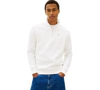 Tommy Jeans Men’s Sweatshirt with Zip Fleece with Mock Collar, White (Ecru), L