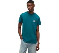 Tommy Jeans Men’s T-Shirt Short Sleeve Slim Sign Chest with Logo, Blue (Polar Teal), L