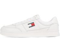 Tommy Jeans Men’s The Greenwich New Leather Cupsole Trainers, White (Ecru), 10.5