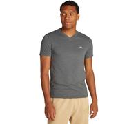 Tommy Jeans Men’s V-Neck Short Sleeve Jaspe T-Shirt, Black (Washed Black Heather), XS