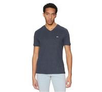Tommy Jeans Men’s V-Neck Short Sleeve Jaspe T-Shirt, Blue (Dark Night Navy HTR), XXL