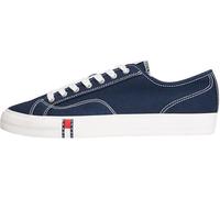 Tommy Jeans Men’s Vulcanised Trainers Archive in Canvas, Blue (Dark Night Navy), 9