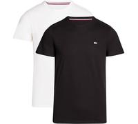 Tommy Jeans Men's 2 Pack Short Sleeve Cotton T-shirts, Multicolor (Ancient White / Black), XS