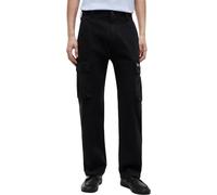 Tommy Jeans Men's Cargo Trousers Otis Cotton Canvas Straight Fit, Black (Black), 33W/32L