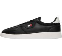 Tommy Jeans Men's Court Trainers The Greenwich Edge Core in Leather, Black (Black), 9