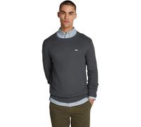 Tommy Jeans Men's Crew Neck Slim Fit Knitted Jumper, Grey (New Charcoal), XXL