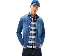 Tommy Jeans Men's Denim Shirt Regular Fit with Chest Pocket, Blue (Denim Dark), L