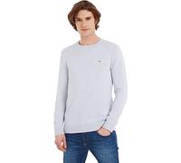 Tommy Jeans Men's Essential Crew Neck Jumper Pullover, Silver (Silver Grey Htr), M