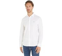Tommy Jeans Men's Long Sleeve Poplin Shirt, White (White), XXS