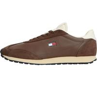 Tommy Jeans Men's Runner Trainers Retro Archive Mix with Logo, Brown (Legacy Brown), 9