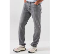 Tommy Jeans Mens Ryan Slim Straight Whiskered Jeans, Grey, Size 34, Inside Leg Regular, Men Grey
