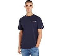 Tommy Jeans Men's Short-Sleeve T-Shirt Classic Linear Back Print Crew Neck, Blue (Twilight Navy), XXS