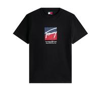 Tommy Jeans Men's Signature Logo Graphic T-Shirt, Black, Original Mark Design (UK, Alpha, L, Regular, Regular, Black)