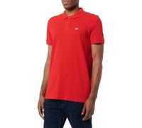 Tommy Jeans Men's Slim Fit Short Sleeve Polo Shirt, Red (Red Hot), M