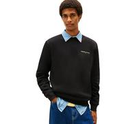 Tommy Jeans Men's Sweatshirt Linear Round Neck, Black (Black), XL