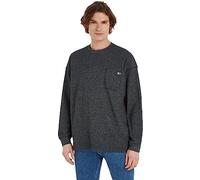 Tommy Jeans Men's Sweatshirt Relaxed Waffle without Hood, Black (Black), XS