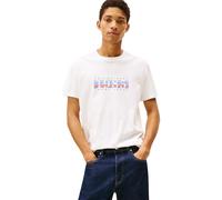 Tommy Jeans Men's T-Shirt Short Sleeve 1985 Graphic with Logo, White (Ecru), XXL