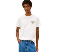 Tommy Jeans Men's T-Shirt Short Sleeve Slim Entry with Round Neck, White (Ecru), XXL