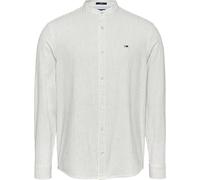 Tommy Jeans Men's TJM Linen Mix BND STP Shrt Ext Dm0Dm20893 L/S Shirt, White (Ecru Stripes), L