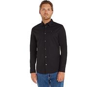 Tommy Jeans Mens Original Stretch Slim Shirt, Black, XL