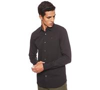 Tommy Jeans Men's Tjm Original Stretch Shirt Dm0dm04405 L/S Shirts / Woven Tops, Black (Tommy Black 078), XS