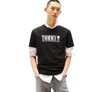 Tommy Jeans Mens TJM Reg DNA Flag Tee Ext Dm0dm21941 S/S T-Shirt, Black (Black), 4XL Plus UK