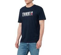 Tommy Jeans Mens TJM Reg DNA Flag Tee Ext Dm0dm21941 S/S T-Shirt, Blue (Dark Night Navy), 3XL Plus UK
