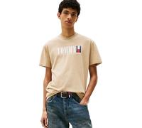 Tommy Jeans Mens TJM Reg DNA Flag Tee Ext Dm0dm21941 S/S T-Shirt, Khaki (Silt), M UK