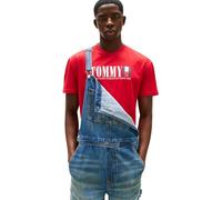 Tommy Jeans Mens TJM Reg DNA Flag Tee Ext Dm0dm21941 S/S T-Shirt, Red (Sapphire Red), L UK