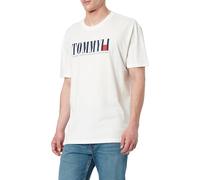 Tommy Jeans Mens TJM Reg DNA Flag Tee Ext Dm0dm21941 S/S T-Shirt, White (Ecru), 4XL Plus UK