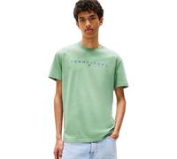 Tommy Jeans Mens TJM Reg Linear Logo Tee Ext Dm0dm17993 S/S T-Shirt, Green (Cloudy Jade Multi), XL UK