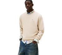 Tommy Jeans Men's TJM Reg S Flag Crew Ext Dm0Dm20741 Pullover Sweatshirt, Beige (Gulf Sand), XXL