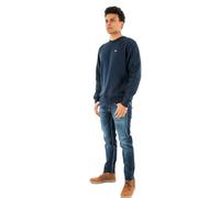 Tommy Jeans Men's Tjm Reg S Flag Fleece Crew Dm0dm20741c1g003 Pullover Sweatshirt, Blue (Dark Night Navy), M