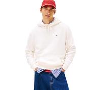 Tommy Jeans Men's TJM Reg S Flag Hoodie Ext Dm0Dm20742 Pullover, White (Ancient White), S