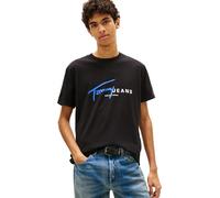 TOMMY JEANS Men's TJM Reg Signtr DNA Tee Ext Dm0Dm20817 S/S T-Shirt, Black, XXL_Plus