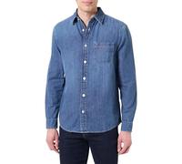 Tommy Jeans Men's TJM Regular Fit Shirt Ext Dm0Dm22303 L/S, Denim (Denim Dark), L