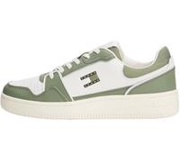 Tommy Jeans Men's TJM Retro Basket Em0Em01610 Low Top, White (Ecru/Aruba Green), 9 UK