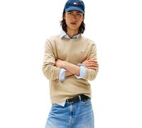 TOMMY JEANS Mens TJM Slim Essential Light Dm0dm18895 Pullover Sweater, Khaki (Silt), S UK