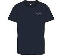 Tommy Jeans Men’s Short Sleeve Round Neck Slim Linear Chest T-Shirt, Blue (Dark Night Navy), S