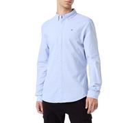 Tommy Jeans Men's TJM Slim Long Sleeve Shirt, Blue (Moderate Blue), XS