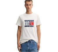 Tommy Jeans Men's TJM Slim RWB Flag Tee Ext Dm0Dm21977 S/S T-Shirt, White (Ancient White), XS