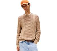 Tommy Jeans Men's Cable Knit Jumper, Brown (Coastal Taupe Tonal), L